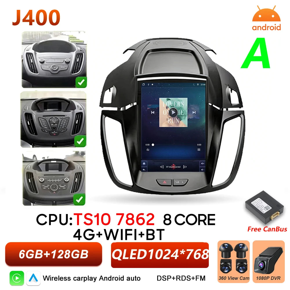Car Stereo with Apple CarPlay & Android Auto, Compatible with Ford C-MAX, Kuga 2 & Escape 3