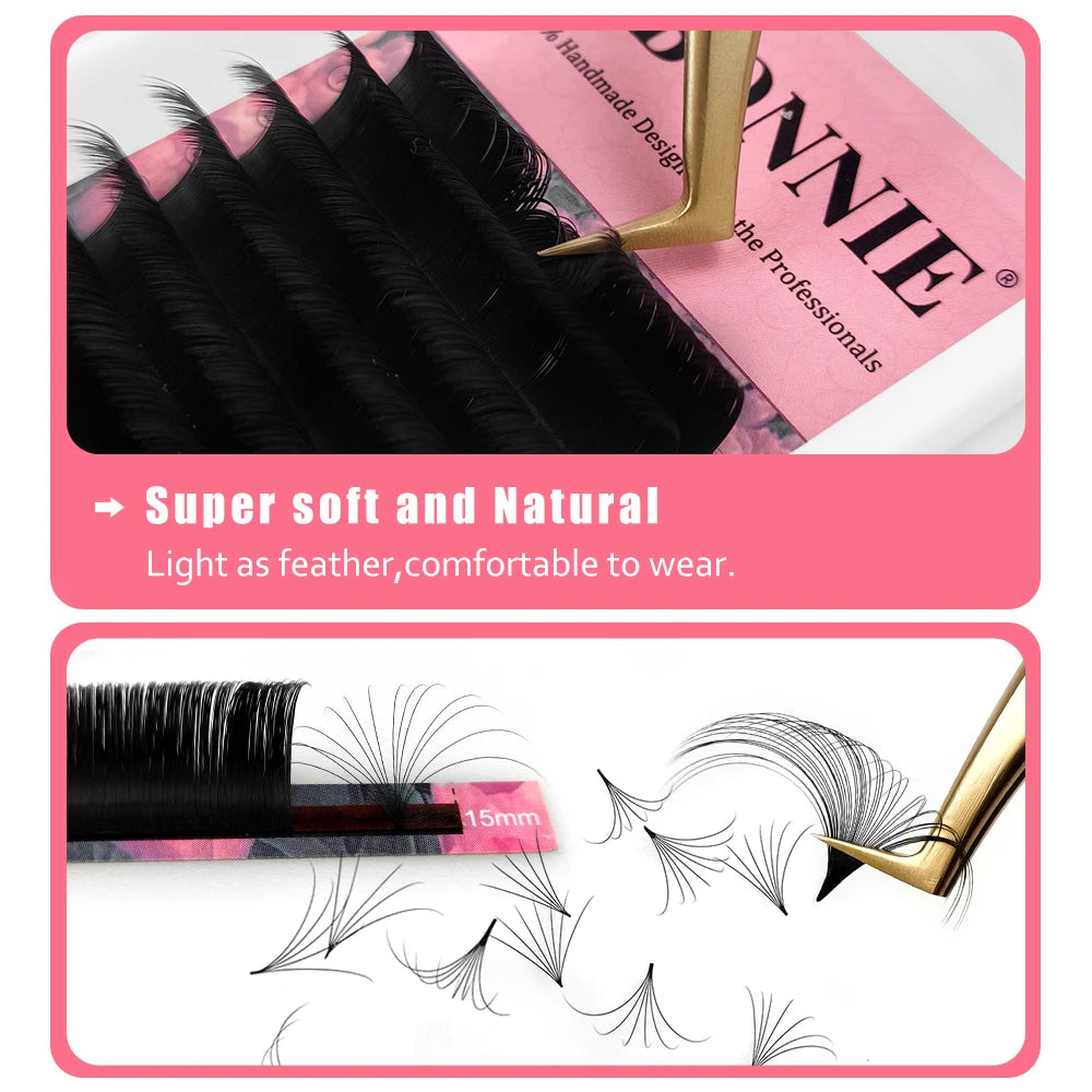 Abonnie Cashmere Easy Fan Lashes Eyelash Extensions Mega Volume Fans All Size Eyelashes Supplies for Eye Beauty