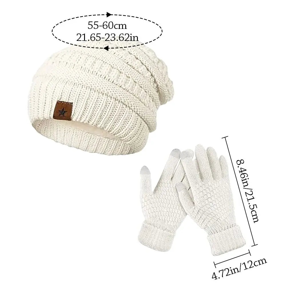 Women's Plush Beanie & Mittens Set - Warm Ear Covering Winter Hat - photo 6