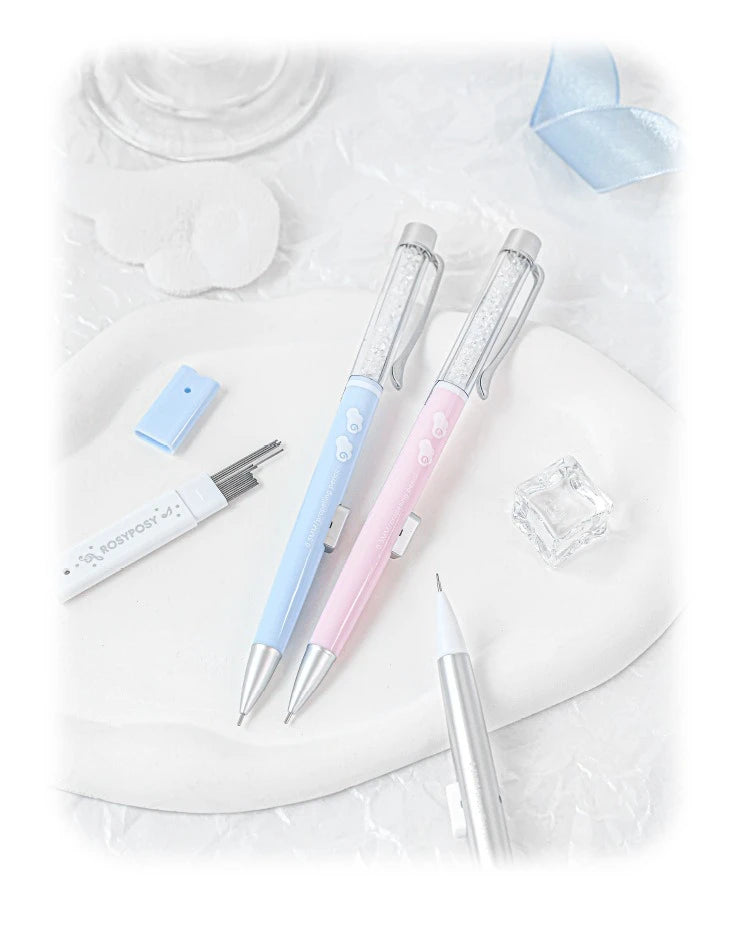 Angel Automatic Pencil Set 0.5HB Glitter Crystal Mechanical Pencil Push Button Cute Student Writing Tools Kawaii School Supplies