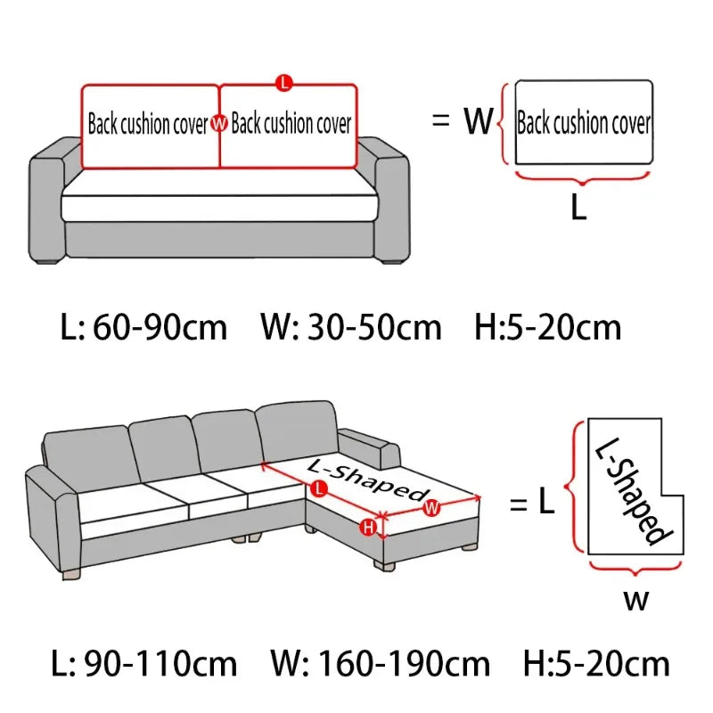 Jacquard Sofa Cushion Cover Protector Solid Color Stretch Removable Sofa Seat Slipcover for Bedroom Office Living Room Home