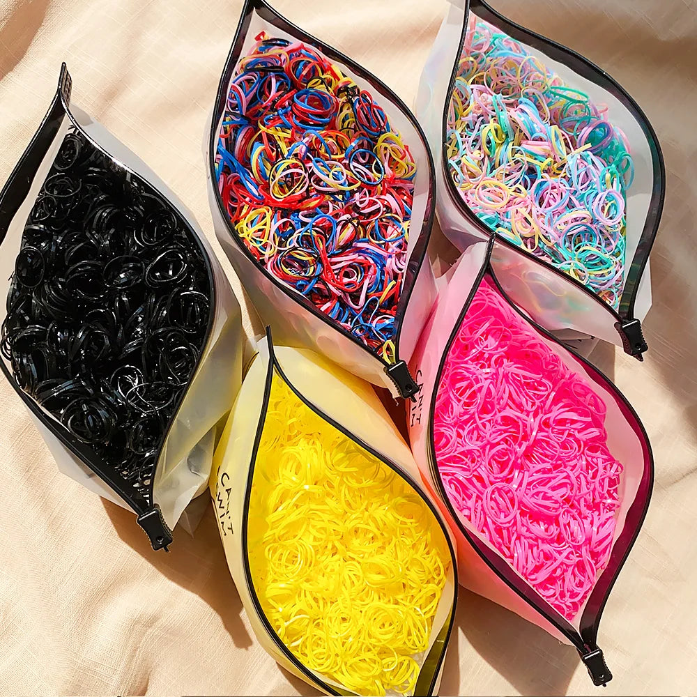 MMAlto Colorful Disposable Elastic Hair Ties for Girls – 500/1000/2026 Pcs Bulk Pack
