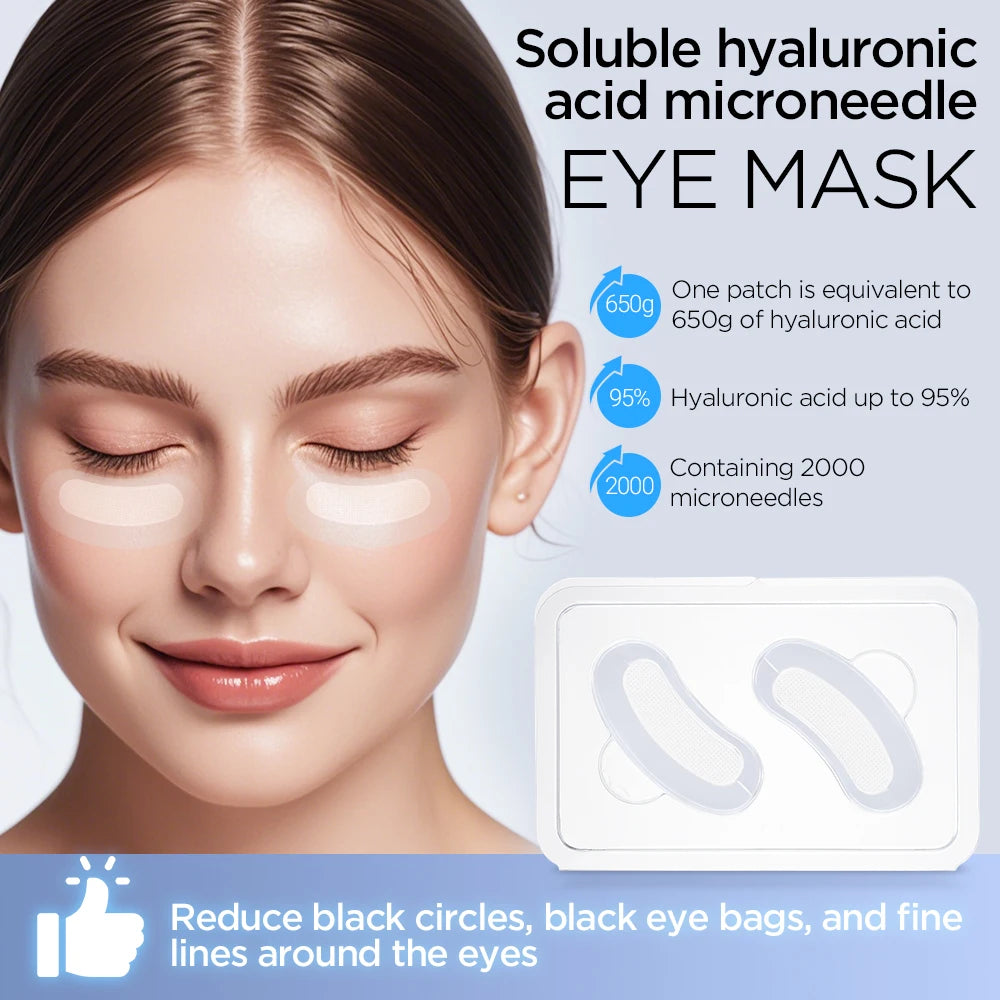 Ms.Dear Microneedle Eye Patches – Korean Hyaluronic Acid & Peptide Under-Eye Mask | Anti-Wrinkle, Dark Circles & Moisturizing | 1–10 Pairs