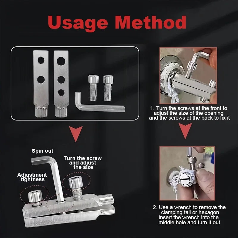Universal Extractor for Water Pipe Breakage Multi Specification Wire Extractor Water-tap Screw Remover Angle Valve Repair Tools