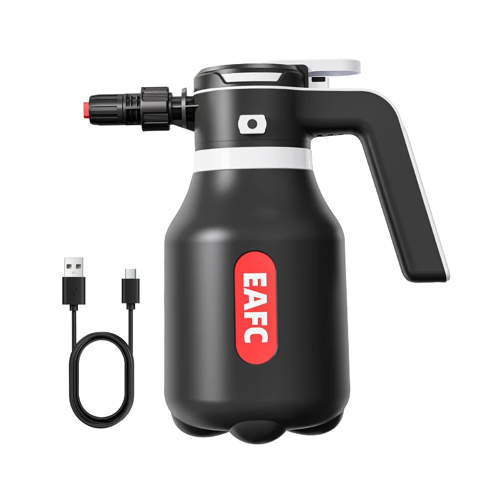 EAFC 2000ML Electric Foam Sprayer Car Wash Gun Wireless Rechargeable Foam Cannon Auto Cleaning Tool 60° Spray Range