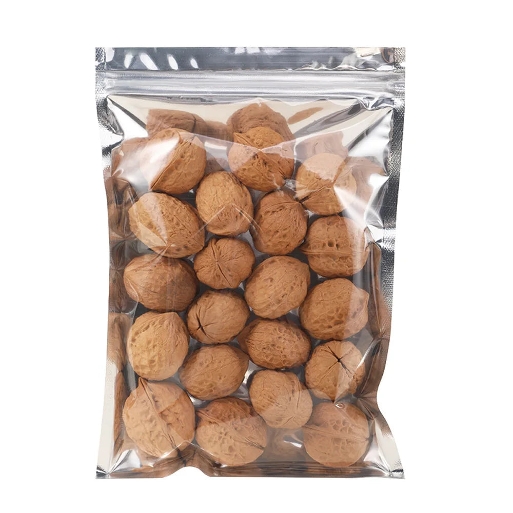 100pcs Aluminum Foil Zip Lock Bags – Food Grade Silvery Mylar Resealable Pouches for Snacks, Herbs & Gift Packaging