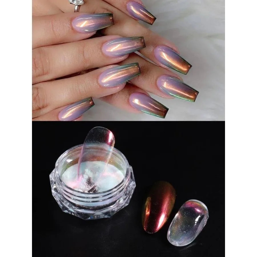 1 G 1 PCS Nail Powder Nail Pigment Holographic Mirrorlridescent Mermaid Rubbing Dust Glitter Gel Polish Manicure Decoration