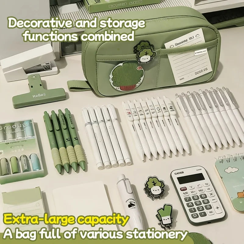 Large-capacity Volcano Pencil Case, 3-layer Compartment Storage, High-aesthetic Pencil and Stationery Organizer for Boys and Gir