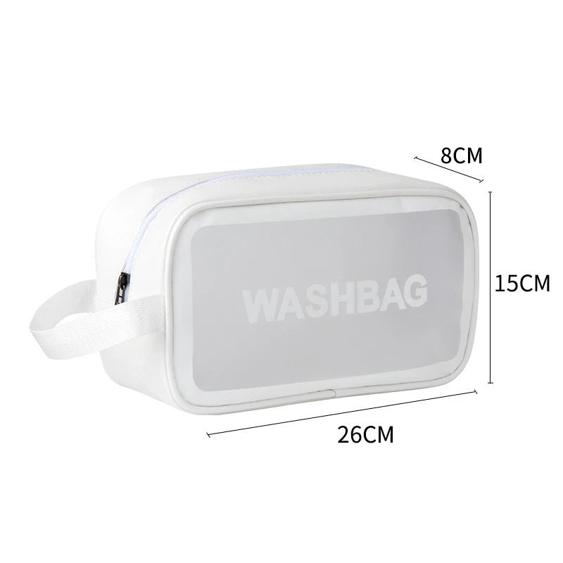 Large Capacity Makeup Bag Transparent PVC Waterproof Travel Toiletry Bag Cosmetics Organizer Storage Tote Clear 3Pcs Wash Bags
