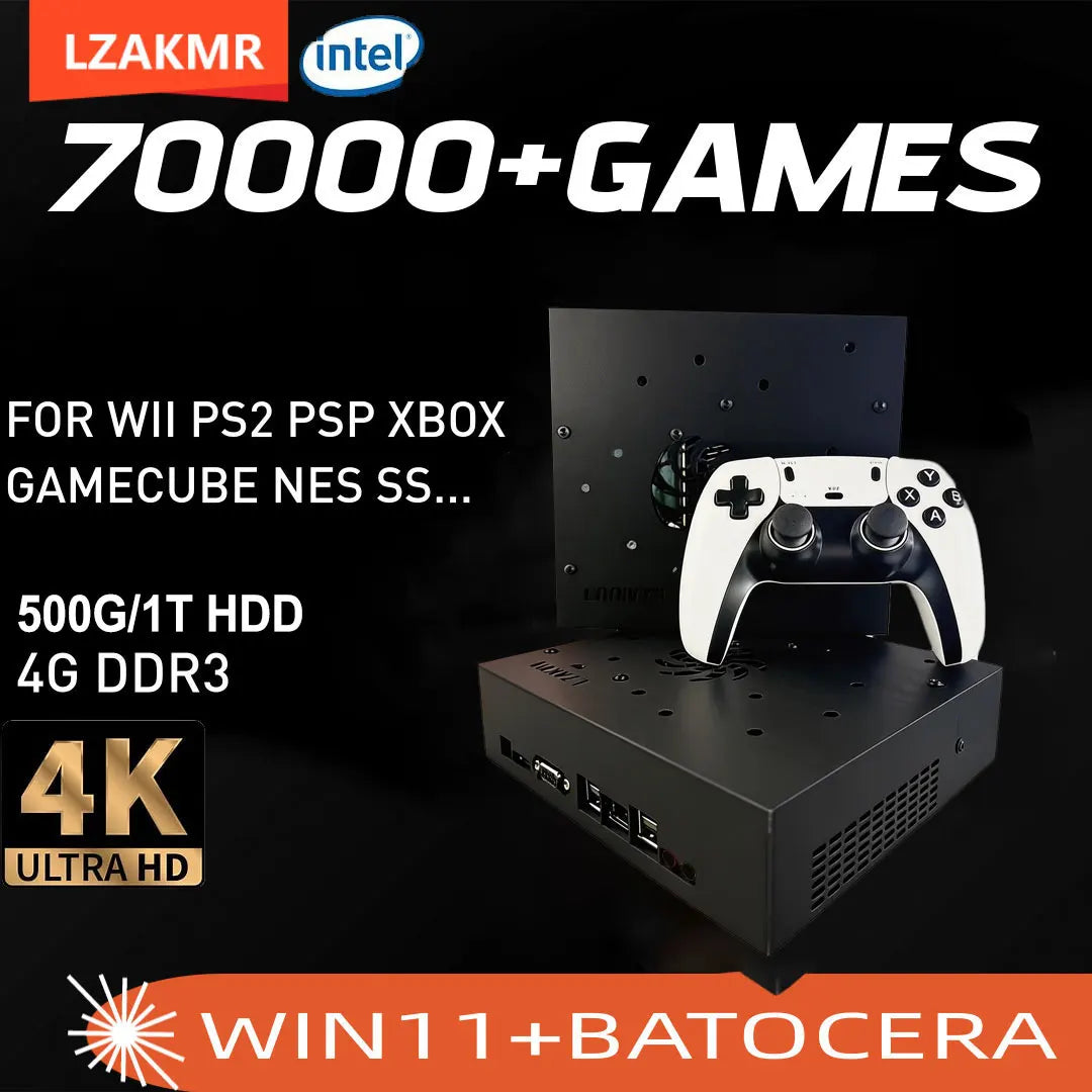 X8 Pro Dual-System Game Console — Windows 11 + Batocera, i3 CPU, 60+ Emulators, TV Console