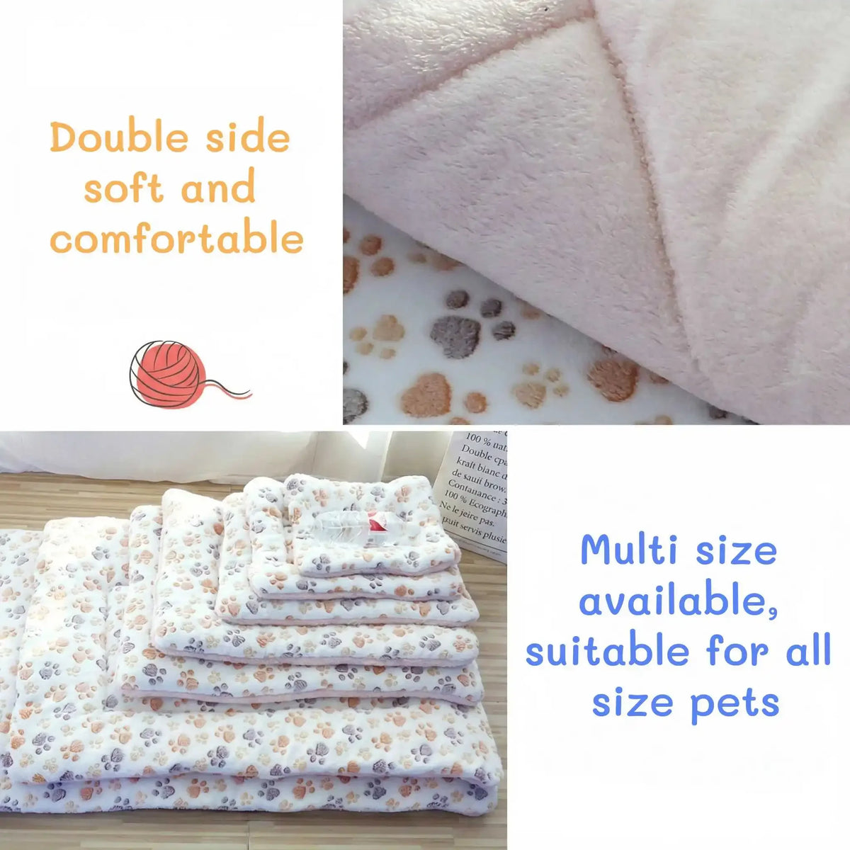 Flannel Pet Blanket Mat - Soft Washable Dog & Cat Sleeping Pad - photo 2