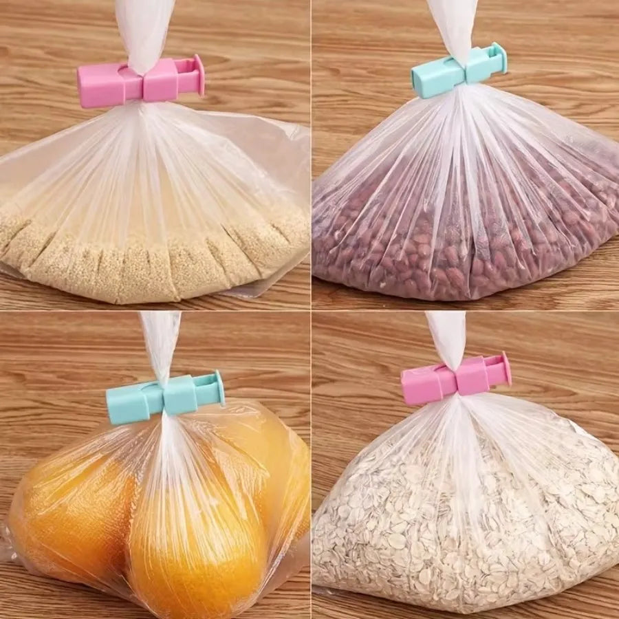 3Pack Food Bag Clips - Chip Clips Food Grade PP Airtight Seal, Non-Slip Reusable for Snacks Flour Bags Kitchen Storage
