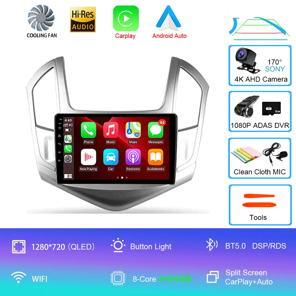 Android 16 For Chevrolet Cruze J300 J308 2012 - 2015 Multimedia Video Player Navigation Stereo GPS No 2DIN 2 Din DVD
