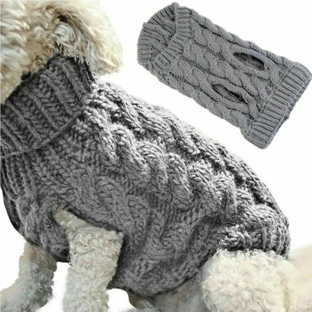 Turtleneck Knit Pet Sweater - Warm Winter Clothes for Small Dogs and Cats - photo 5