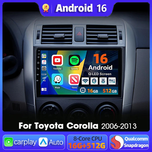 Car Stereo with Apple CarPlay & Android Auto, Compatible with Toyota Corolla