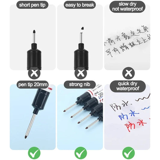 Waterproof Long Nib Deep Hole Markers – 8 Pack for DIY & Crafts - photo 2