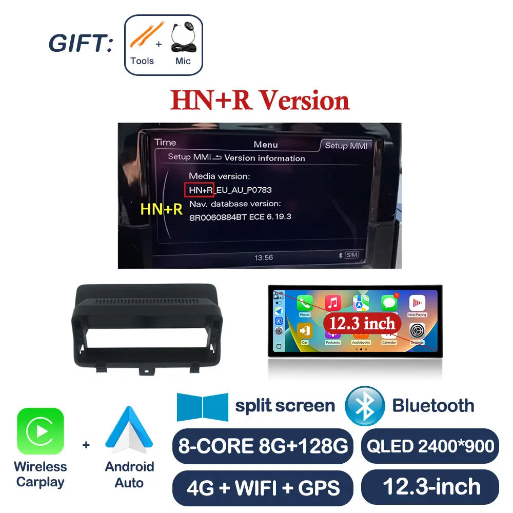 Car Stereo with Apple CarPlay & Android Auto, Compatible with Audi Q3 (2013-2018)