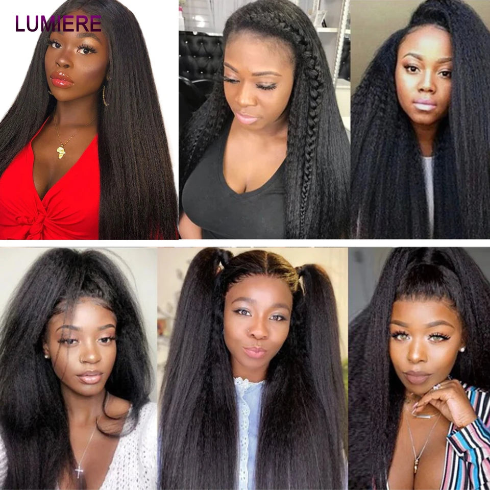 Kinky Yaki Straight Human Hair Bundles Deal Raw Virgin Human Hair Bundles Deal Brazilian Hair Extensions On Sale Clearance