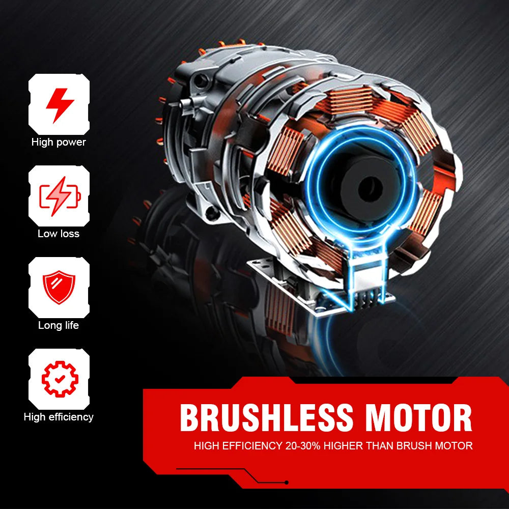 ONEVAN 4500W 8 Inch Brushless Electric Saw Chainsaw With Oil Spray Rechargeable 45000RPM Woodworking Tool For Makita Battery Pin