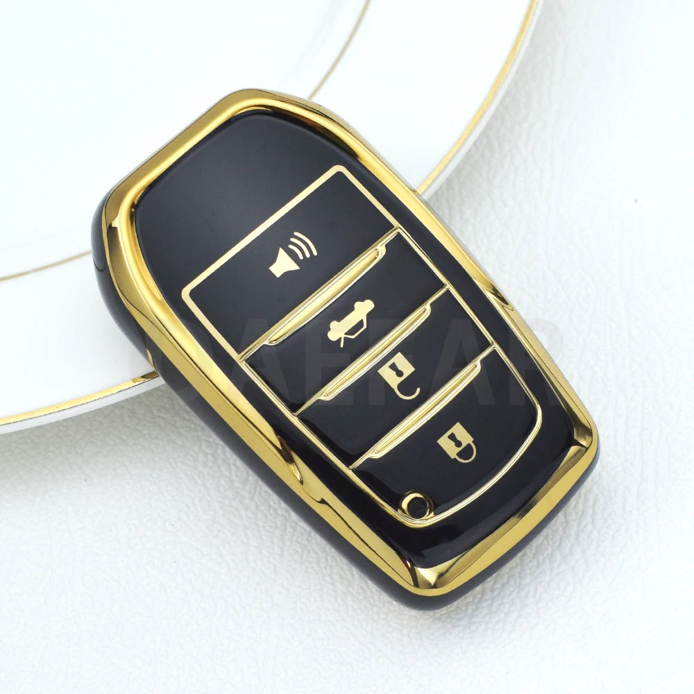 4 Buttons TPU Car Key Case Cover Remote Fob Shell For Toyota Hilux Revo Innova Rav4 Fortuner Skin Key Chain Holder Protector