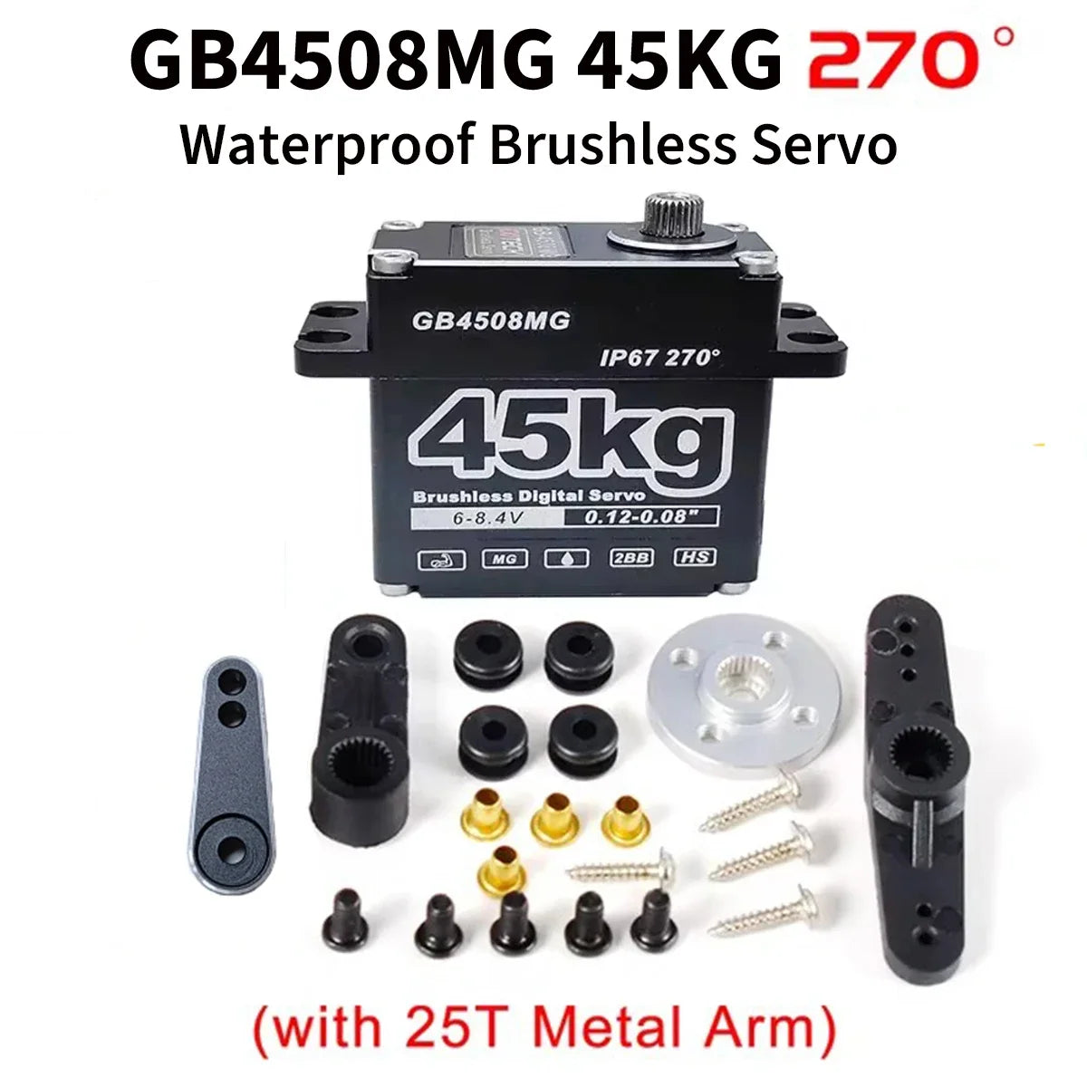 25kg 35kg 45kg RC Servo Metal Waterproof Servo For RC 1/10 1/8 Traxxas TRX4 Axial SCX10 Crawler Car Robot Truck Robot Parts
