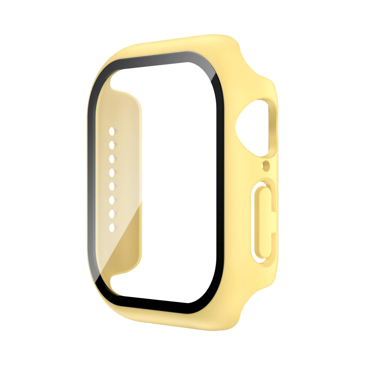 Apple Watch Tempered Glass Case + Screen Protector – Series 1–11, SE & Ultra 2 (38–46mm)