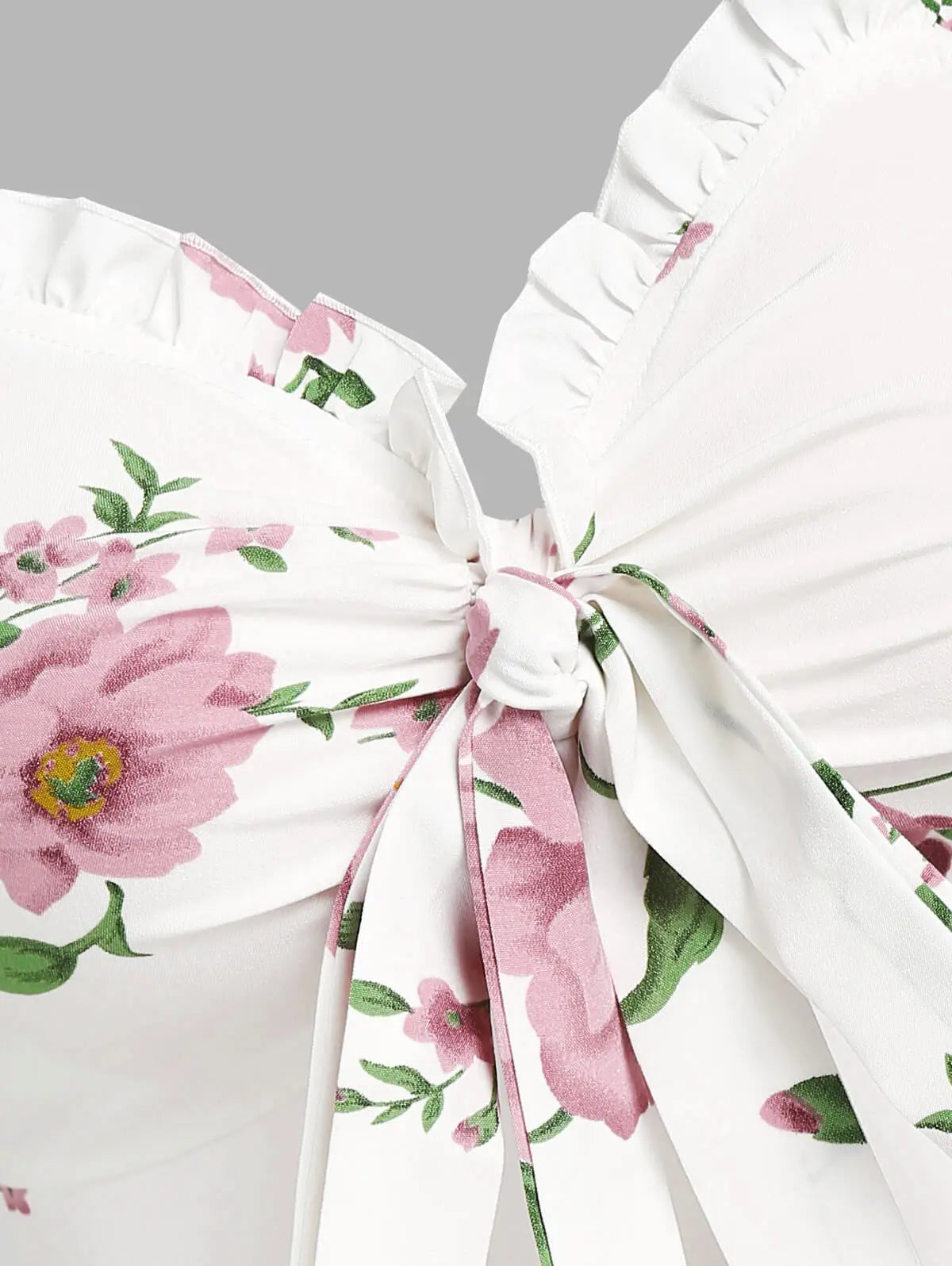 Dressfo 2026 Women's Floral Print Vacation Sundress Garden Party Dress Summer Ruffled Bowknot Mini Dress Vestidos
