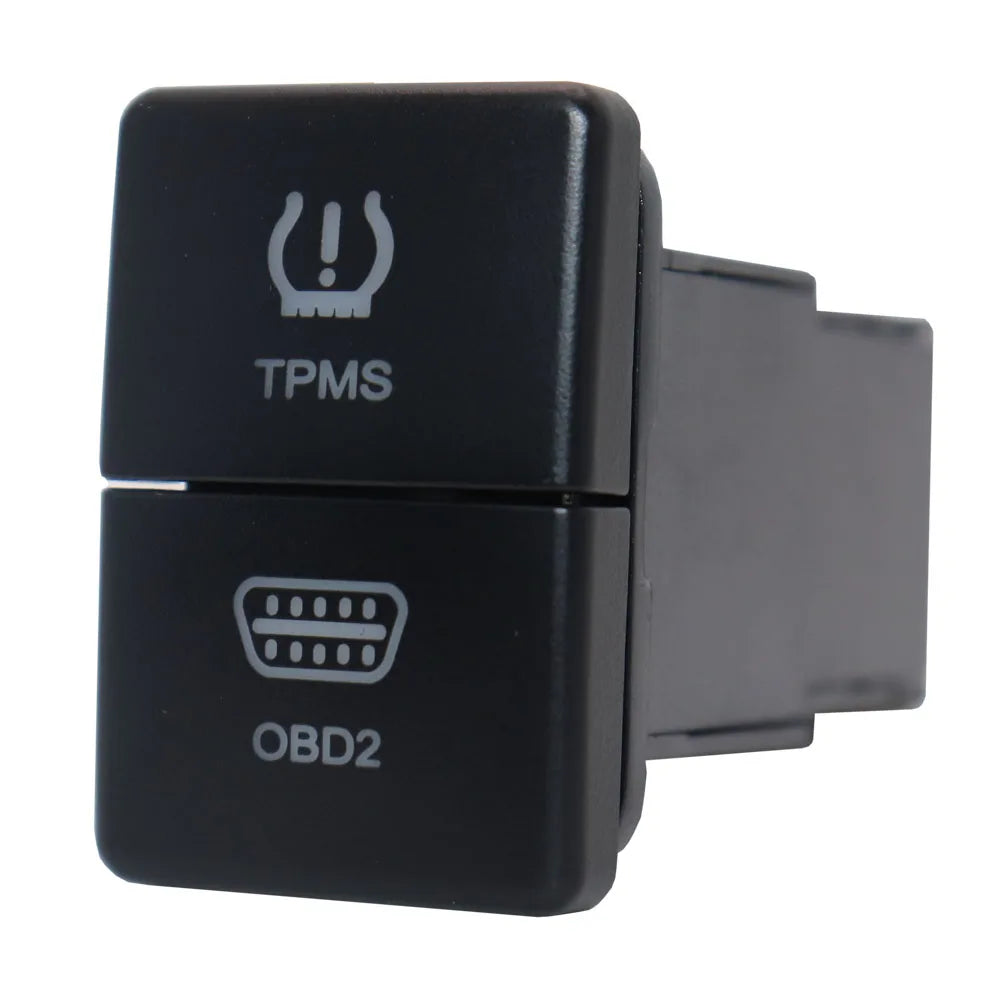 12V Dual Push Button Switch ON-Off Blue/Green Backlit 32.5mm X 22mm for Toyota 4Runner Hilux Prado RAV4, with Connector Wire