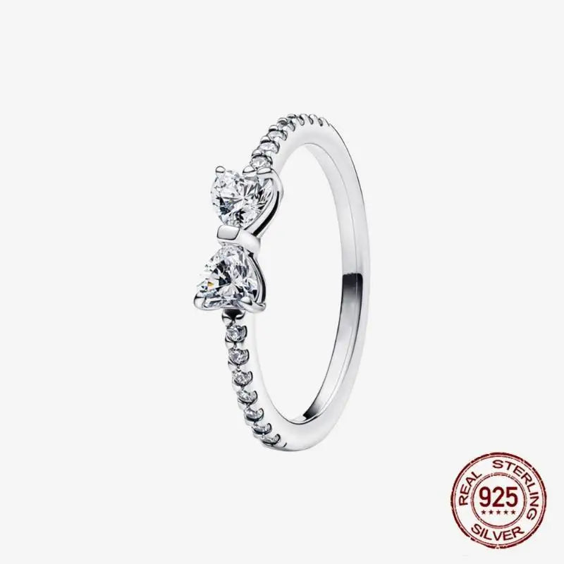 925 Sterling Silver Open Ring Style CZ Paved Heart Butterfly Flower Colorful Gemstone Ring For Women Daily Wear Jewelry Gift