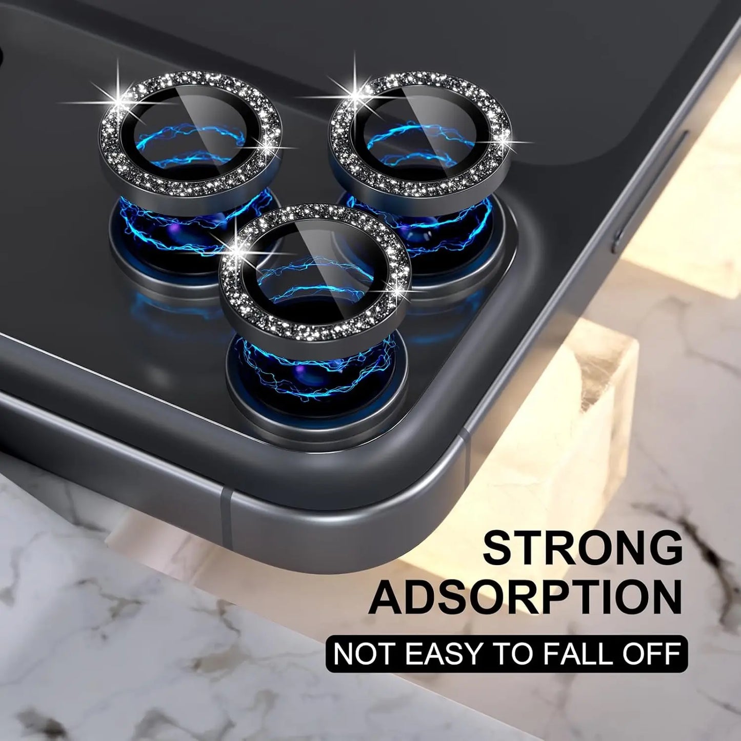 Bling Glitter Diamond Metal Frame Camera Protector For IPhone 17 Pro Max Air 17Pro Alloy Lens Tempered Glass Film Ring Cover Cap
