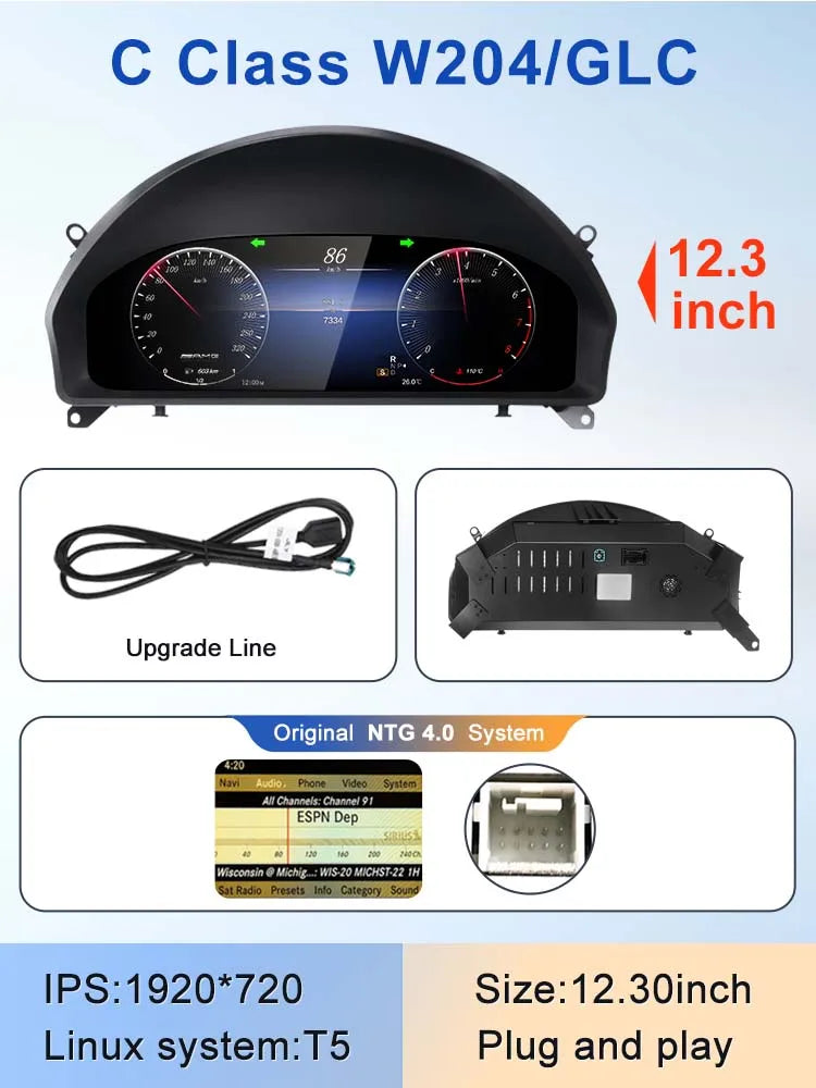 STWEI 2024 New Lcd Digital Dashboard Cluster Digital Speedometer For Mercedes Benz A Class W176 GLA CLA  C117 GLC W205 W212 W207