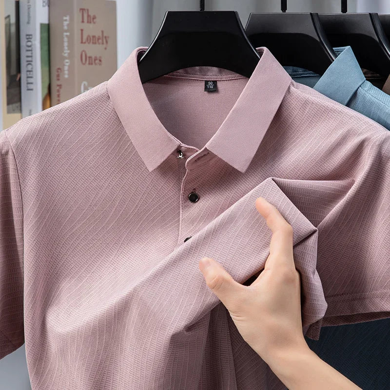 Men's Fine-Weave Polo - Lightweight Wrinkle-Free, Everyday Comfort
