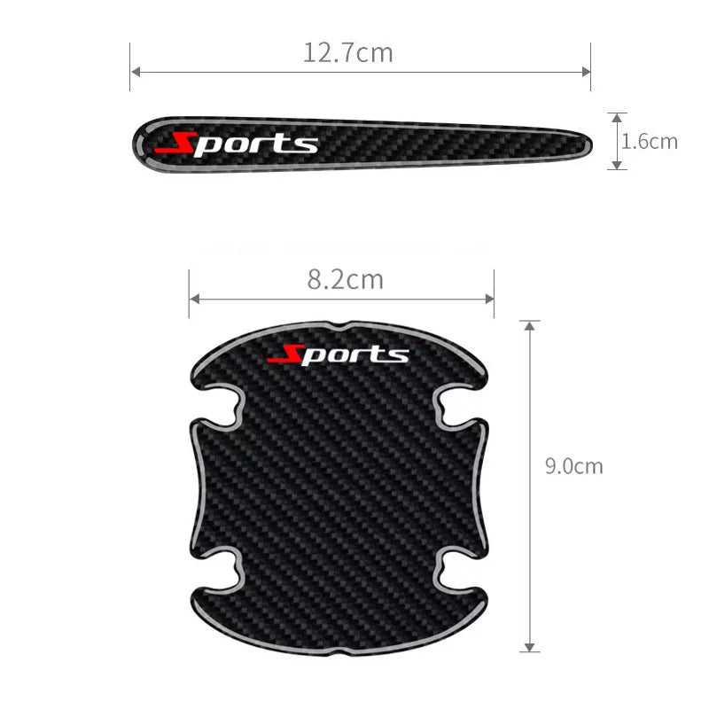 8PCS Car Door Handle Anti-scratch Sticker Carbon Fibre Car Door Bowl Handle Protector Paint Scratch Protection Decorative Cover