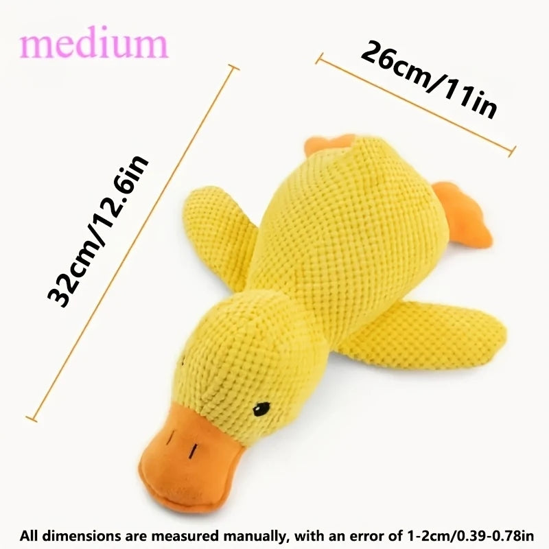 Yellow Duck Plush Dog Toy - Squeaky Teething Toy – photo 5