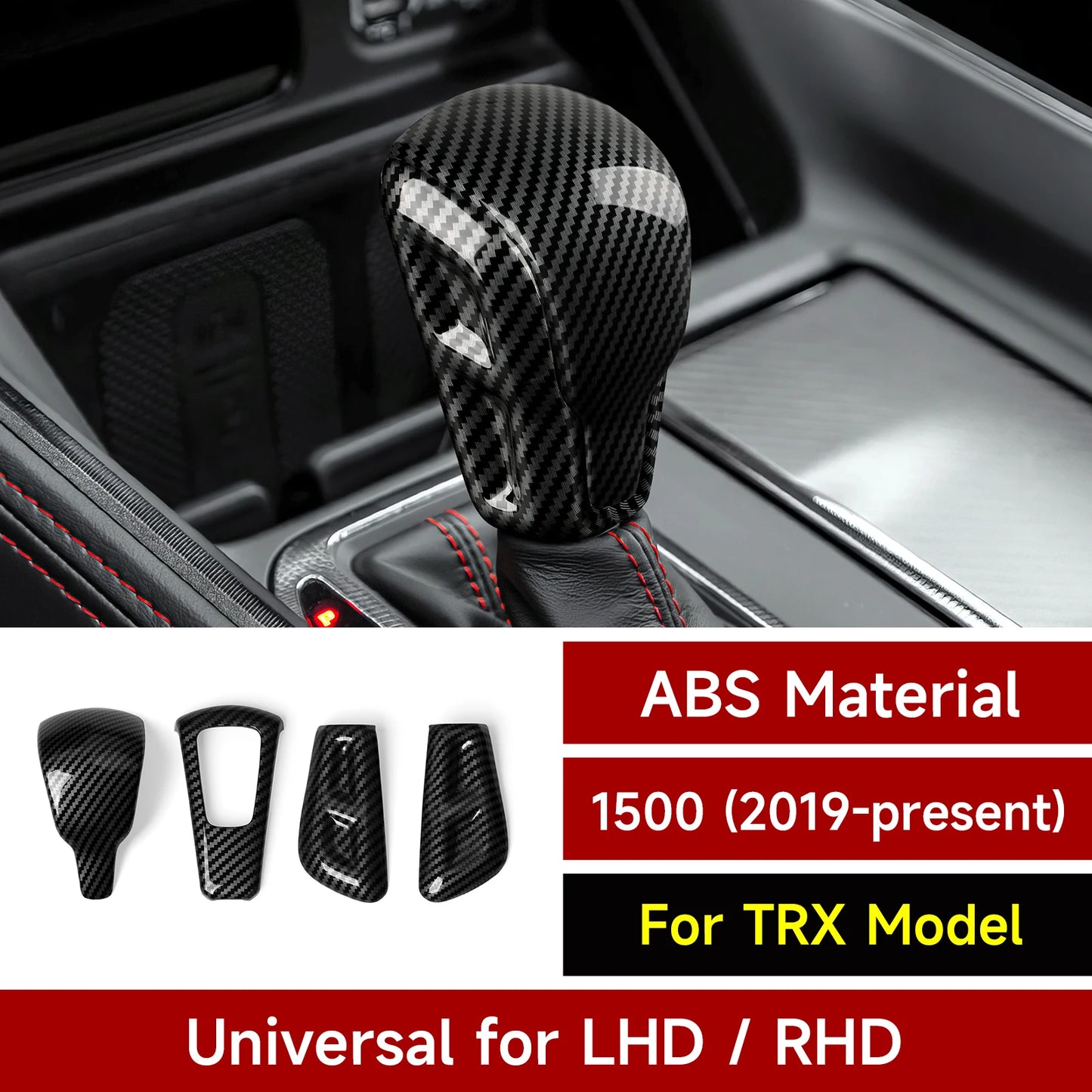 Carbon Fiber Interior Trim Sticker Kit for Dodge RAM 1500/2500/3500 2019-2026