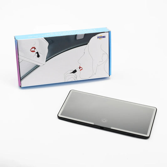 Car Sun Visor LED Makeup Mirror - Ultra Thin USB Rechargeable Touch Dimmable - photo 2
