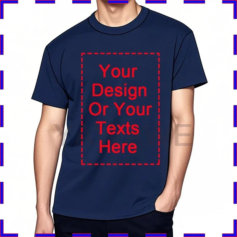 Men's Customizable T-Shirt Crew Neck Comfortable Stylish Fit Personalized Perfect for Men's Designs or Messages Custom T Shirt