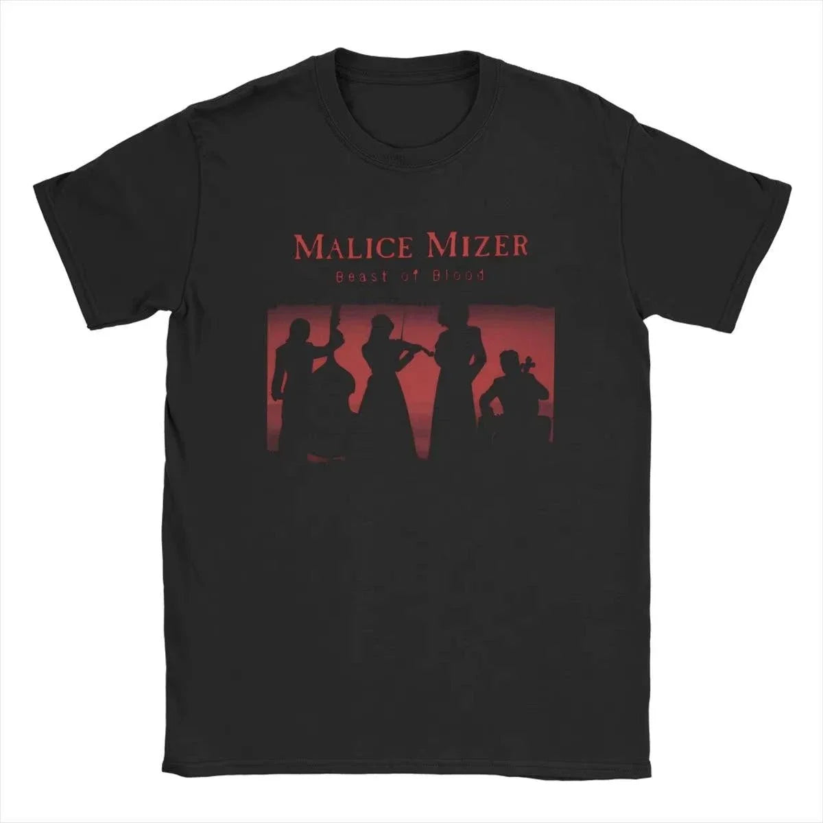 Malice Mizer Band Singer T Shirts Vintage T-Shirts Round Neck Rock Musician Tees Short Sleeve merchandise