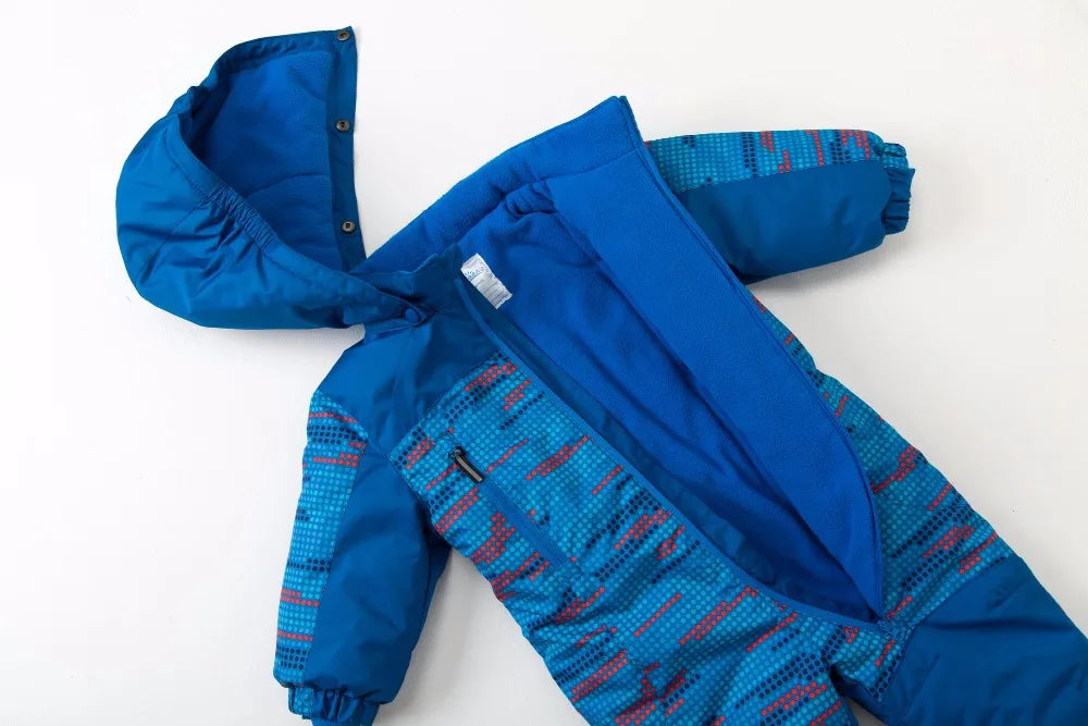 Baby Polka Dot Snowsuit Romper - Windproof Winter Jumpsuit, 0-3 Years - photo 4