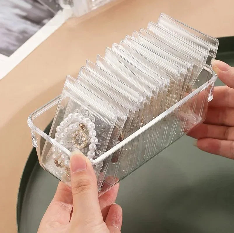 Wholesale PVC Self Sealed Bags for Jewelry Earrings Necklace Rings Storage Package Bag Organizer Dust-proof Anti-oxidation Pouch