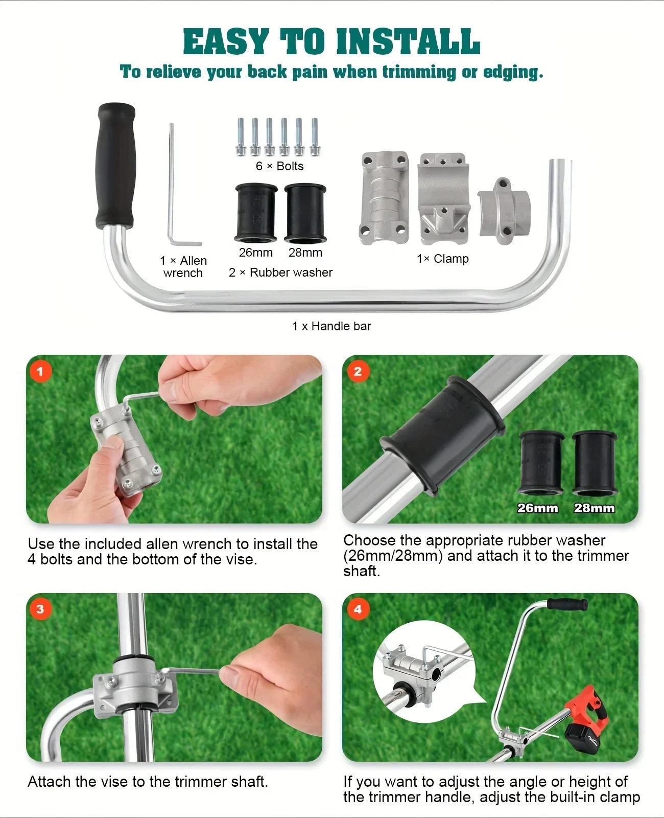 Trimmer Handle - Ergonomic Trimmer Grip Weeder Trimmer Handle Lawn Trimmer Handle for Lawn Care Trimmer Handle for Weed Whacker
