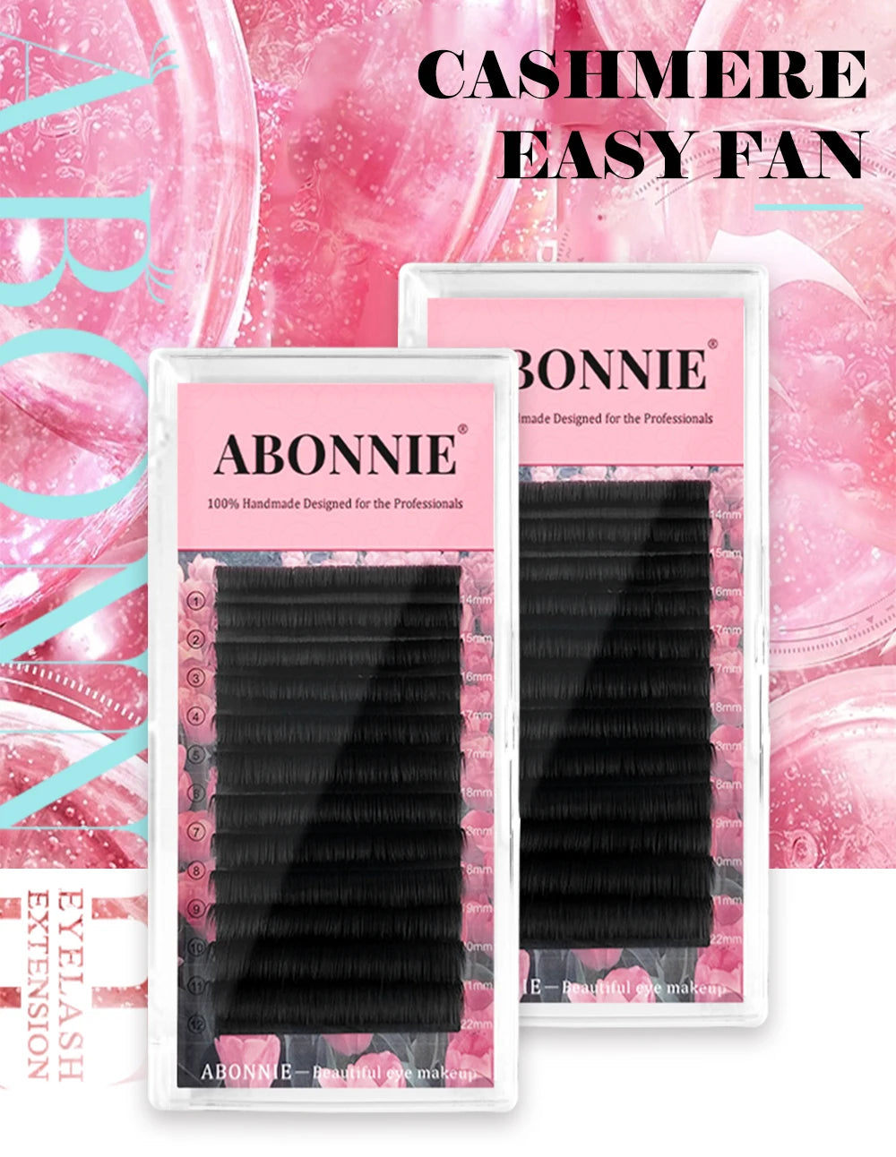 ABONNIE Matte Black Easy Fan Lashes Cashmere Blooming Eyelash Extensions Self-Making Fans Mega Volume Eyelash