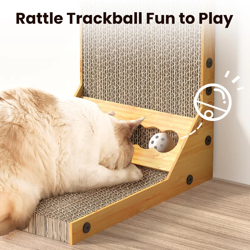 L-Shaped Cat Scratcher Board - Corrugated Claw Grinding Mat – photo 2