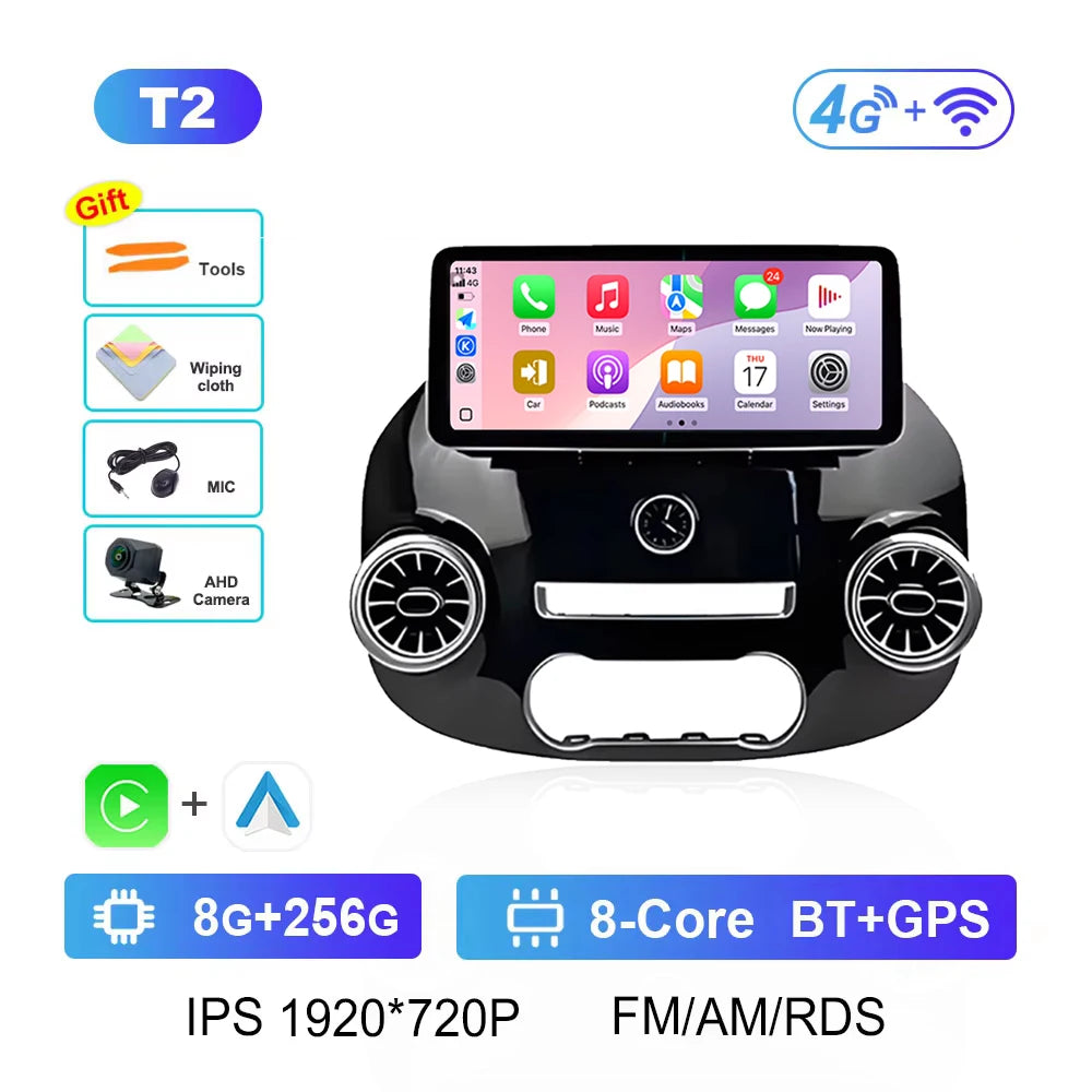 Smart System Android 14 for Mercedes Benz Vito W447 2014 - 2022 Car Video Radio Multimedia Player Cooling fan Bluetooth
