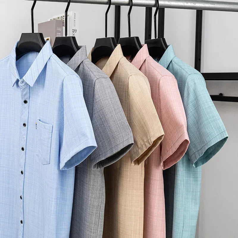 Men's Casual Short-Sleeve Shirt - Soft Wrinkle-Resistant, Travel