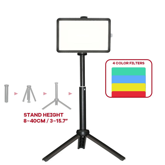 LED Video Light with Color Filters – Dimmable Fill Lamp Panel for TikTok, YouTube, Live Streaming & Zoom