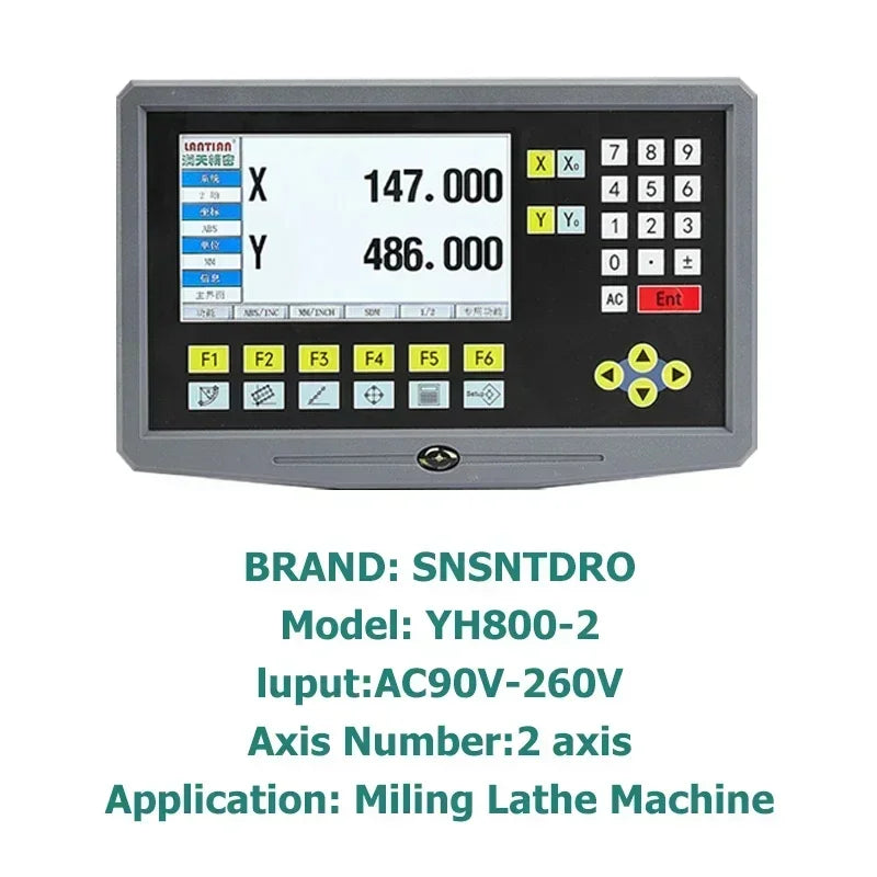 LCD DRO  Display YH800-2 2 Axis  19 language AC90-260V Displacement sensor  50-1000mm Linear Scale Encoder Grating Ruler