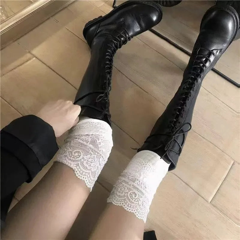 Women's Lace Trim Thigh High Stockings