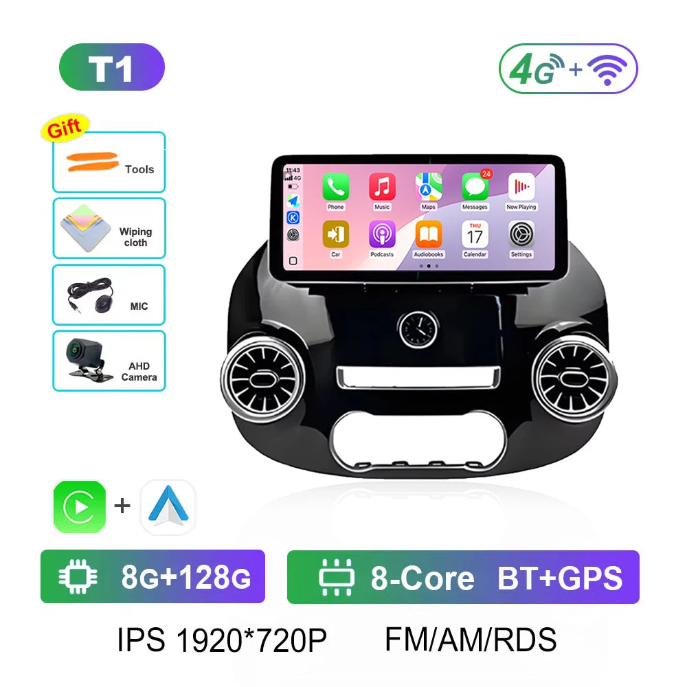 Smart System Android 14 for Mercedes Benz Vito W447 2014 - 2022 Car Video Radio Multimedia Player Cooling fan Bluetooth