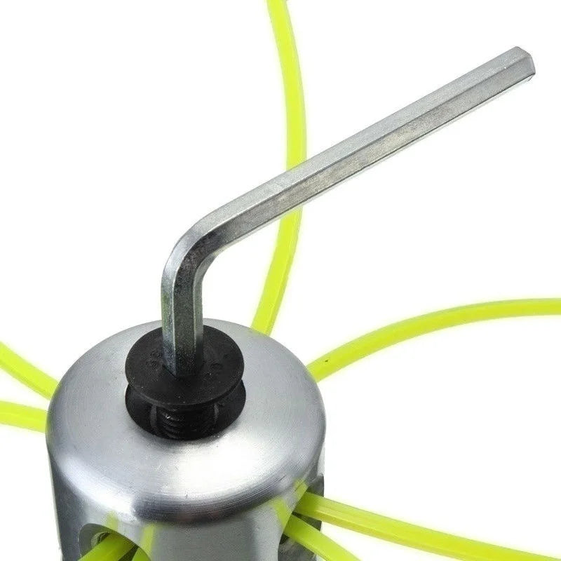 Universal Aluminum Trimmer Head with Four Trimmer Lines for Brush Cutter Grass Trimmer Head Replacement Tool Part
